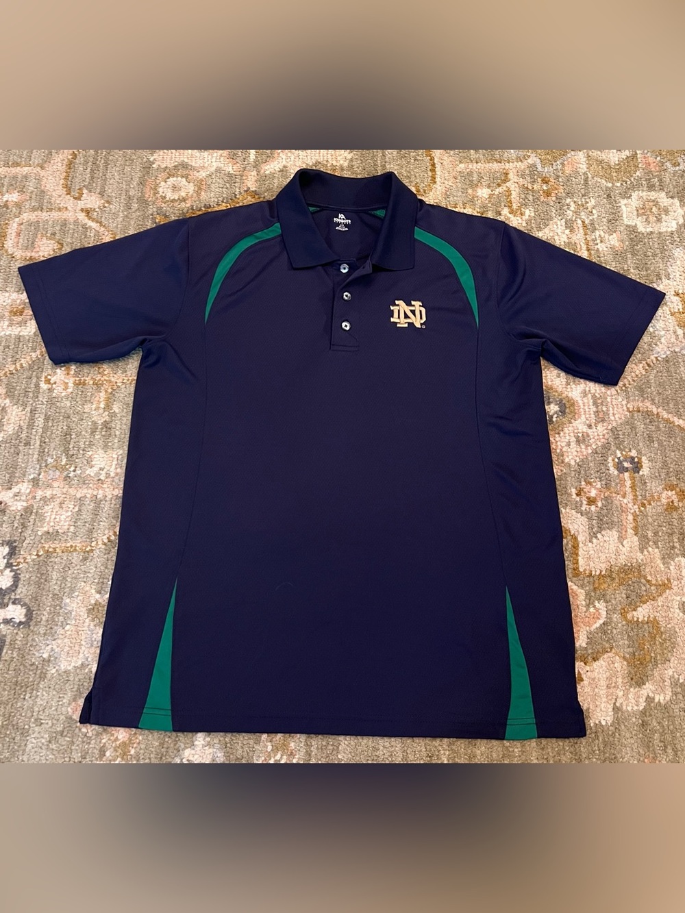 Notre Dame Fighting Irish KA Polo Men’s Size Large Color Navy And Green